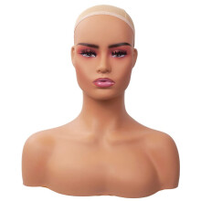 Modello realistico di testa di manichino femminile con display a spalla Busto di testa di manichino per parrucche Trucco Accessori di bellezza Vi