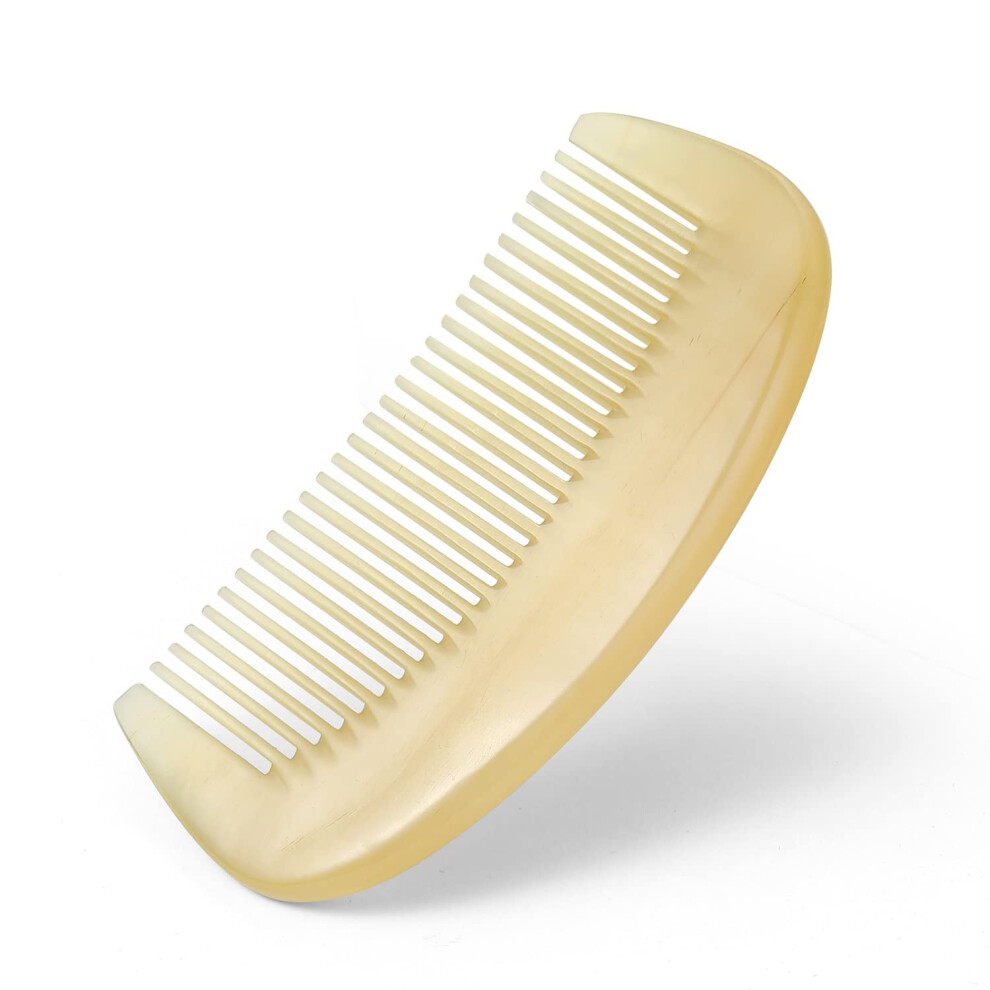 Liasun Unisex Premium Quality 100% Handmade Anti Static Natural Sheep Horn Comb - Professional Detangling Massage Comb (Semicircle Sty1)