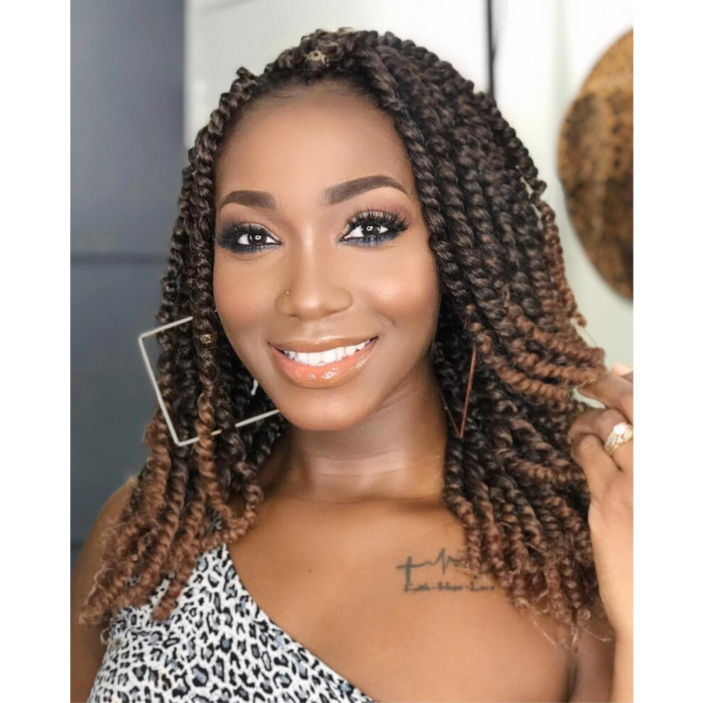 Passion Twist Haakhaar 12Inch Passion Twist Haar 8 Pakken Passion Twist Haakhaar Voor Zwarte Vrouwen Voorgelust Zacht Passion Twist Krullend Haak-image