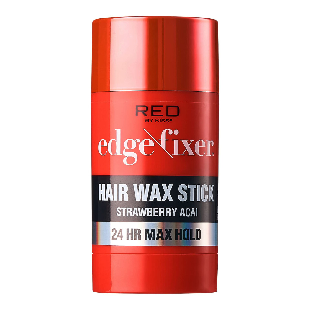 Rã¸D Ved Kys Red By Kiss Hair Wax Stick 24Hr Max Hold Edge Fixer Edge Control Pomade Non-Sticky Non-Oily Flake Free Hair Styling Wax (Strawberry Acai)