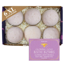 Purple Canyon Glowing Goat Nat   rliche Badebomben | Hautbefeuchtende Ziegenmilch mit rosa Calamin-Ton f   r empfindliche Haut | Duftfreie, handgemac