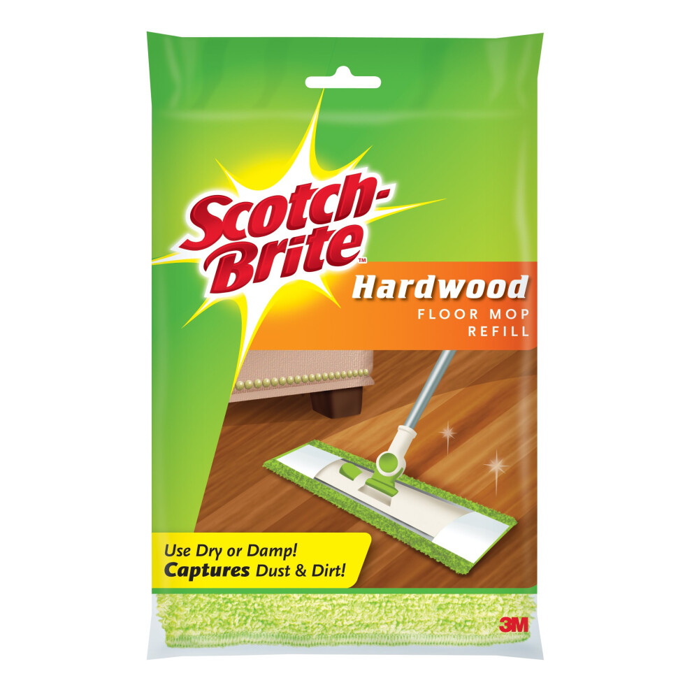 Scotch-Brite Microfiber Hardwood Floor Mop Refill  1 Mop Head Refill