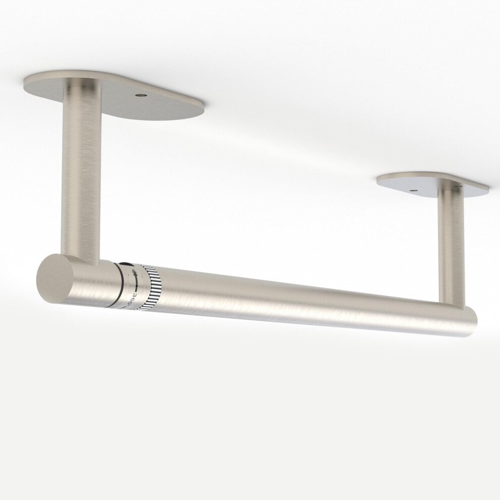 Portarrollos De Papel Higi Nico Ruacq De N Quel Cepillado, Autoadhesivo, Con Base Redonda Pivotante De Doble Poste, Para Debajo Del Gabinete, Par-image