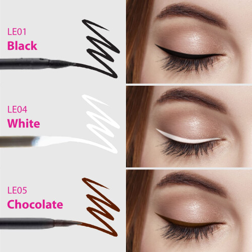 Ruby Kisses Classic Liquid Eyeliner, Smudgeproof Long Lasting Eye Makeup with Felt-Tip Applicator (1 PACK, Black) 2