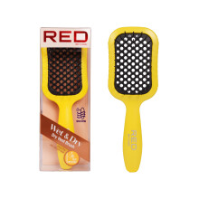 RED by Kiss Dry Vent Varmebestandig h?rb?rste, der filtrerer hurtigt f?nt?rrer til v?dt?rt kr?llet tykt lige h?r, ventileret detangler til kvinde