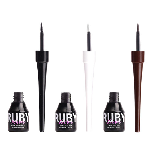 Ruby Kisses Classic Liquid Eyeliner, Smudgeproof Long Lasting Eye Makeup with Felt-Tip Applicator (1 PACK, Black)