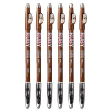 Crayon à Sourcils Ruby Kisses GoBrow, Taillable, Longue Durée, Crayon en Bois 6 PACK (Brun Chocolat)