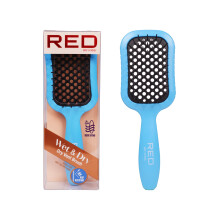 RED by Kiss Dry Vent Varmebestandig h?rb?rste, der filtrer sig hurtigt, f?nt?rrer til v?dt?rt kr?llet tykt lige h?r, ventileret detangler til kvi