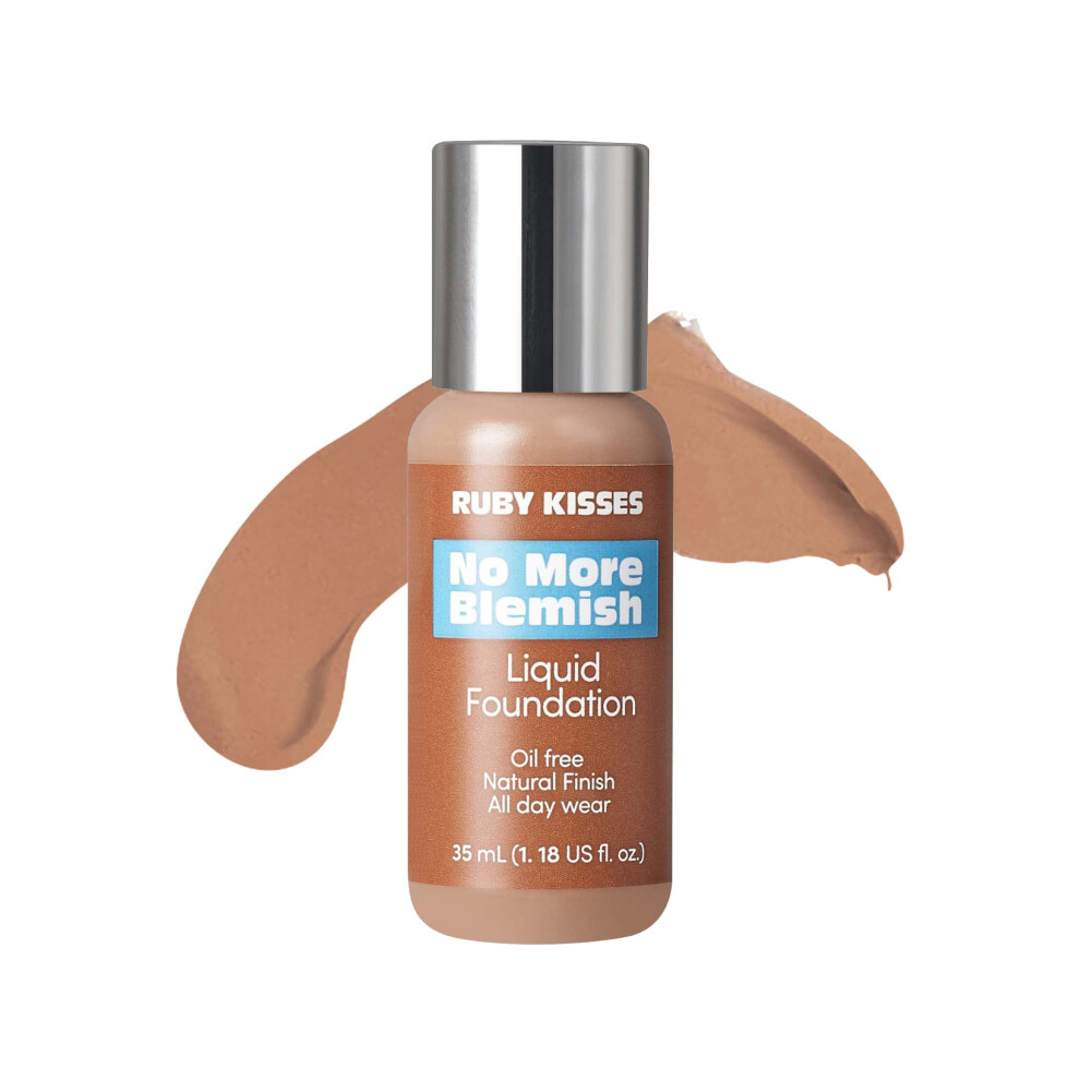 Ruby Kysser Ruby Kisses Liquid Foundation No More Blemish Oil-Free Foundation Korean Makeup 1.18 Fl Oz (Caramel)
