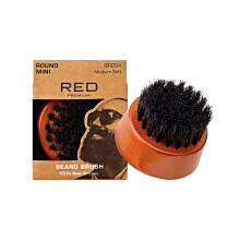 RED by Kiss Bartbrste mit 100 % natrlichen Wildschweinborsten fr Mnner, Premium-Holzbrste, Brte, Schnurrbrte, Pflege, Rasierkamm, zhmt und ma