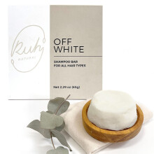 Ruh Natural Vegan Natural Hair Shampoo Bar voor normaal haar Handgemaakt Zero Waste Parabenenvrij en composteerbaar (gebroken wit) Normaal
