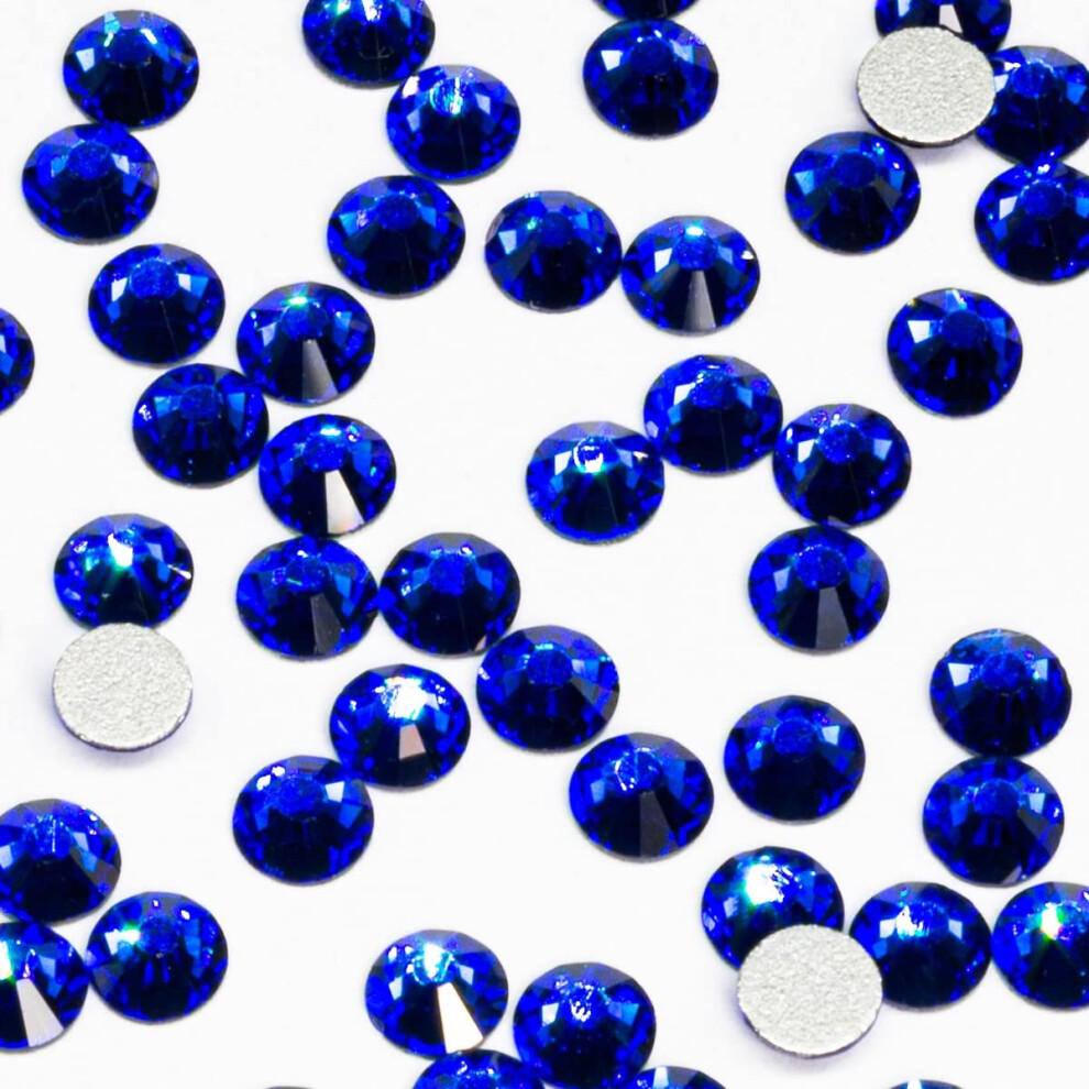 Qiipii Blue Royal Nail Rhinestones 1440Pcs Ss20 Bulk Sapphire Nail Art Round Crystals K9 Glass Flatback Gems Beads Stones Diamonds Gluefix For Nail Charms Di