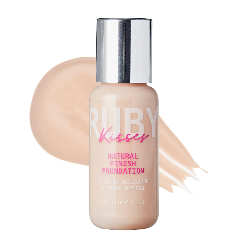 Ruby Kysser Ruby Kisses Liquid Foundation Medium Coverage Lightweight Natural Finish Face Makeup For All Skin Type Korean Makeup (Fair Porcelain)