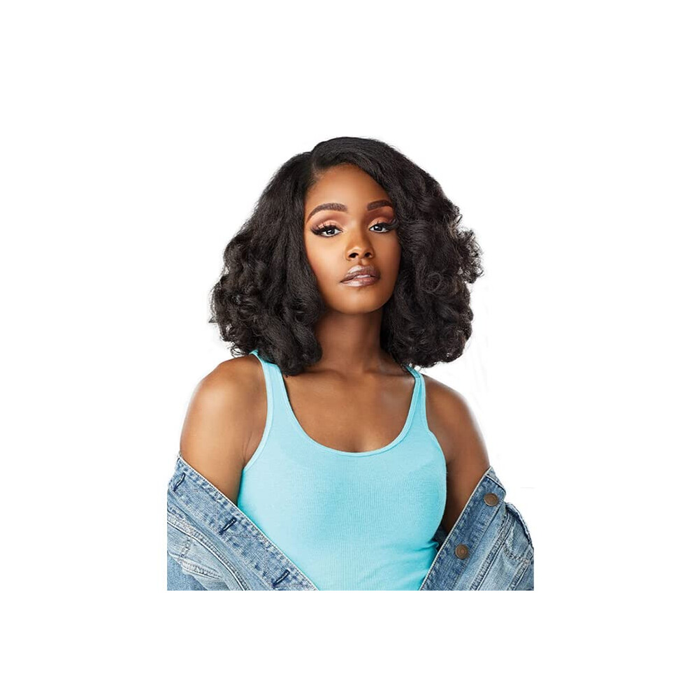 Sensationnel Unisex Brown Curls Kinks & Co Synthetic Hair Clip-Ins - Top Lady 10"" (Color:4 Medium )