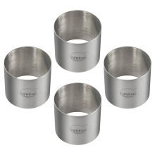 SUNRISE (Pack of 4) Kitchen Supply Plating Forms Stainless Steel Ring Mold Sets 3"""" X 2.75"""" (3"""" x 2.75"""")