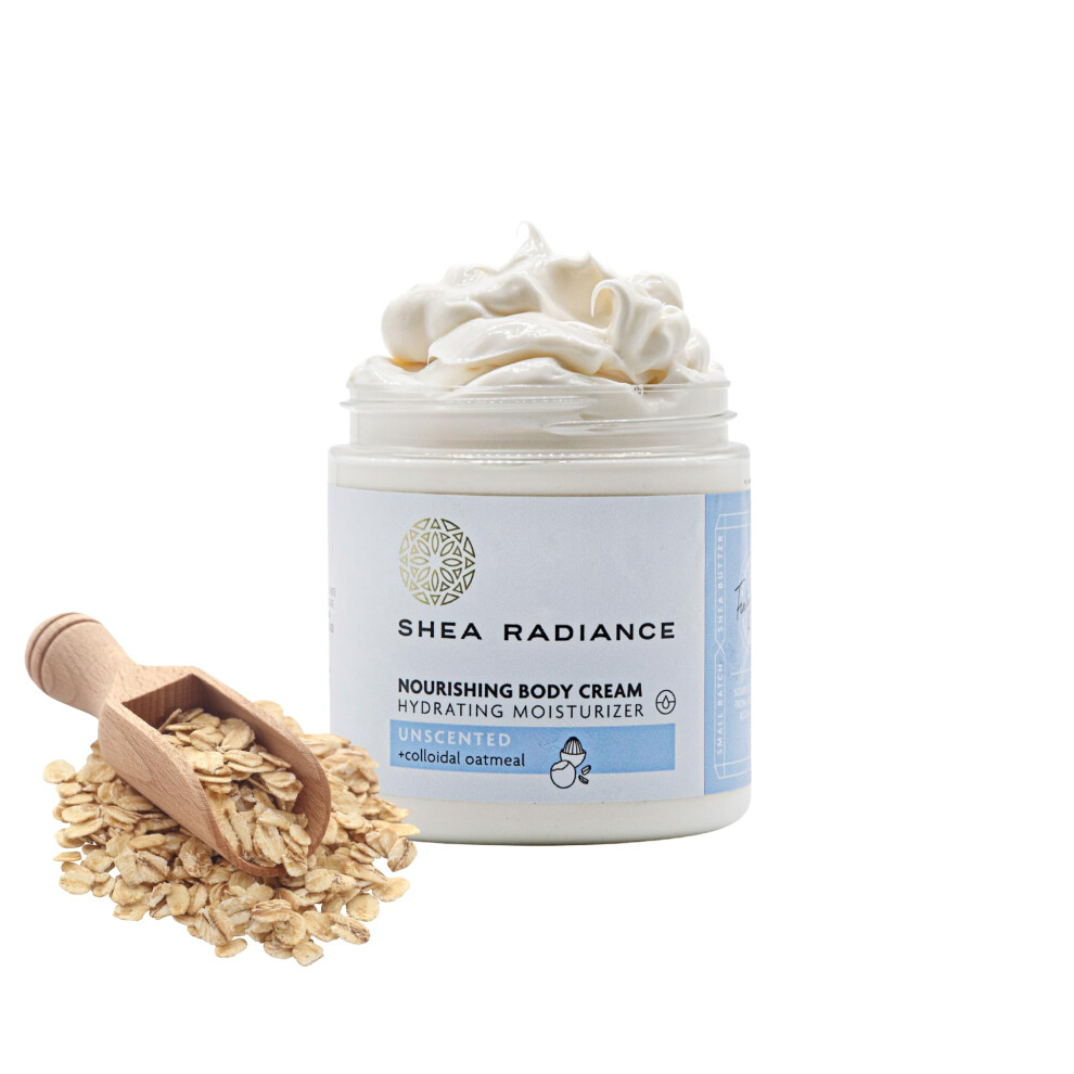 Shea Radiance Cream Nourishing Body With Colloidal Oatmeal | Hydrating Moisturizer For Sensitive Skin | Gentle Hydration With Long Lasting Moisture |