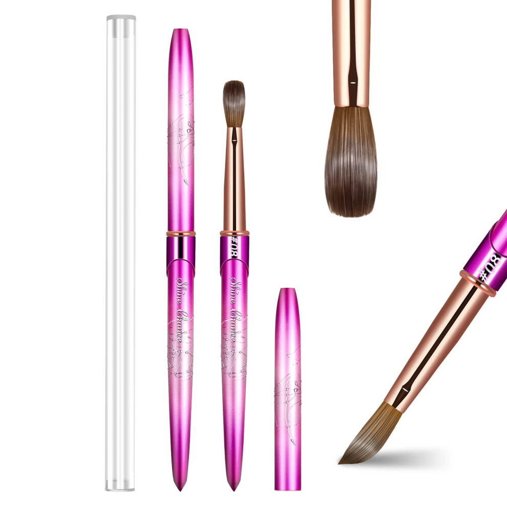 Shine Chance Pennello Per Unghie In Acrilico Taglia 8 Pennello Per Unghie Kolinsky Art 100% Autentico Per Applicazione Di Polvere Acrilica Strume-image