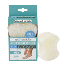 Spongables Pedi Scrub Voet Exfoliërende Spons 20+ Wassen, Coconut Colada, 1 Stuk