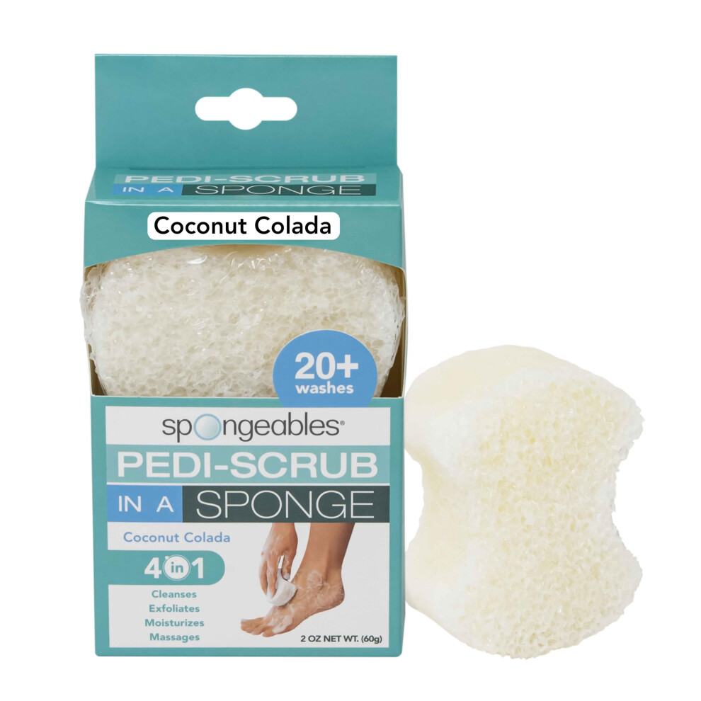 Spongables Pedi Scrub Fu Peeling 20+ Waschschwamm Kokosnuss Colada 1 St Ck-image