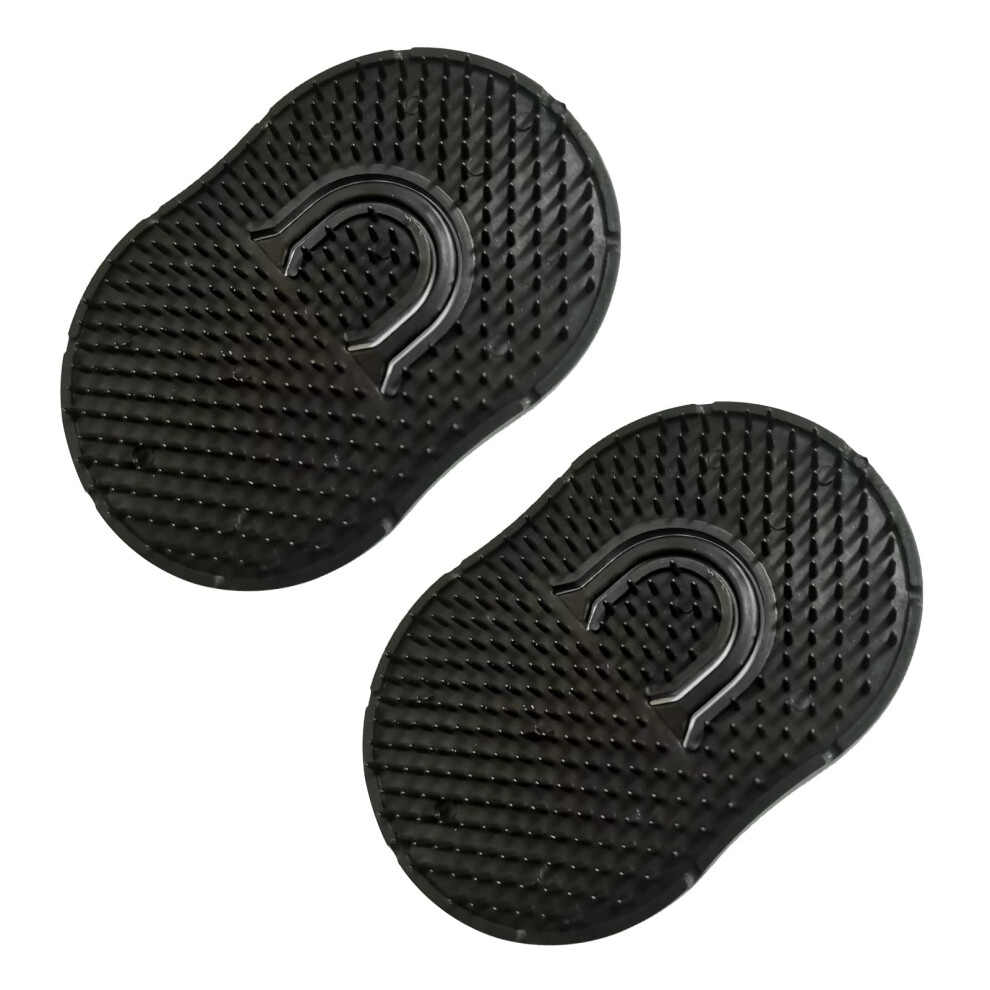 Suave Y Con Estilo Soft 'N Style 2 Packs Pocket Palm Combs Shampoo Comb Massager Hair Brush Comb Scalp Massager Brush Comb Wave Brush Palm Hair Brush (Black)