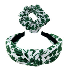 Shimmer Anna Shine St. Patricks Day Bandons et Scrunchie pour les femmes et les filles (St Patricks Green Clover Shamrock)