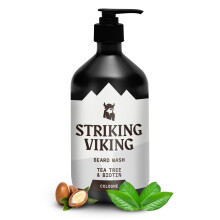 Opvallende Viking Beard Wash - 17 oz natuurlijke Tea Tree & Biotine - Keulen geur baardshampoo Parabenen- en sulfaatvrij voor mannen - Diepe reinigin