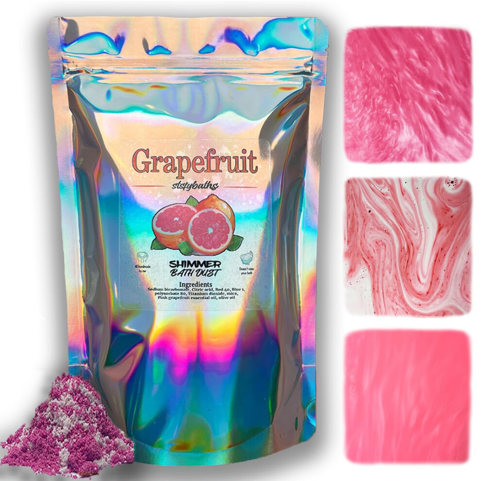 Stsfybaths Pink Grapefruit Shimmer Bath Bomb In A Bag - Handmade Essential Oil Scented Bath Bombs For Women Kids And Men - Bulk Bathbomb Fizzies Perfe