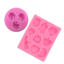 Tone Fun 2 Pcs Mini Apple Plant Fruit Shape Banana Grape Strawberry Peach Orange Corn for DIY Cake Fondant Baking Homemade Cupcake 3D Hard Candy Drop