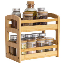 Totally bamboo 2 tagre Spice Caddy Organizer Rack pour le comptoir ou le placard de cuisine