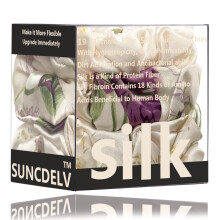 Suncdelv Silk 100% Silk Scrunchies for Hair 22 Momme Hair Ties for Anti-Crease & Breakage Natural Women Hair Accessories Fashion Hairbands 3PCS(Flowe