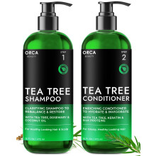 Tea Tree Oil Shampoo en Conditioner Set voor vet haar, droge hoofdhuid en roos - 2x16oz voor mannen en vrouwen