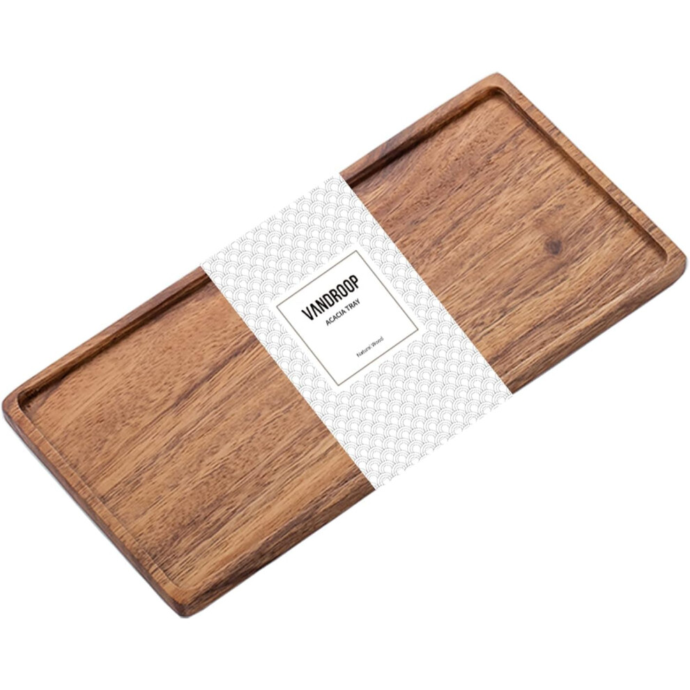 Vandroop Mini Wooden Serving Platter  Small Wood Serving Tray for Tea/Coffee (Acacia Wood  S)-image-OPC-PHDT9H7-NEW