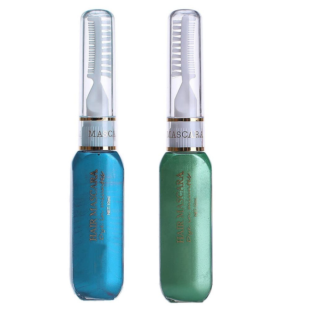 Liasun Blue/Green Temporary Hair Mascara Washable Temporary Hair Color Chalk Hair Dye Stick Non-Toxic Instant Dye(+Green)