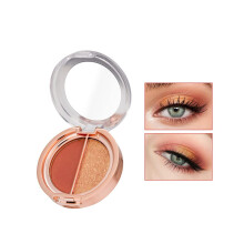 Timipoo Double color eye shadow high pigment eye makeup palette matte shimmer metal eye shadow powder waterproof and durable color eye shadow (01#