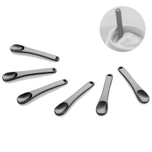 Tekson 6 pices Metal Cosmetic Skincare Spatula Mini masque facial rutilisable Scoop Makeup Beauty Spoons for Cream Lotions Hydraters (noir)