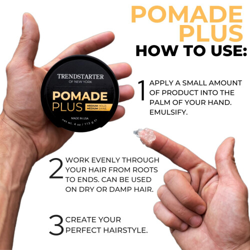 TRENDSTARTER - POMADE PLUS (4oz) - Gemiddelde Stevigheid - Gemiddelde Glans - Premium Haarstyling Gel 2