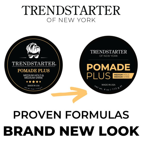 TRENDSTARTER - POMADE PLUS (4oz) - Gemiddelde Stevigheid - Gemiddelde Glans - Premium Haarstyling Gel 1
