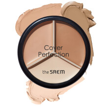 THESAEM Cover Perfection Triple Pot Concealer - 3-kolorowy korektor o pelnym kryciu Naturalny bezowy odcien Zakrywa przebarwienia Plamy Rozswietlacz