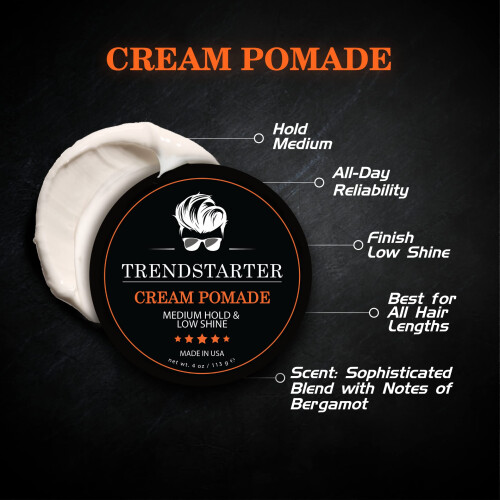 TRENDSTARTER - CRÈME POMADE (4oz) (PACK van 2) - Medium Hold - Laag Glans - Waterbasis 2