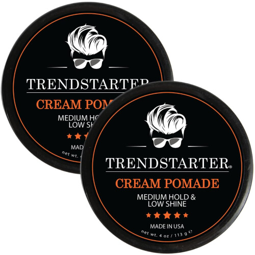 TRENDSTARTER - CRÈME POMADE (4oz) (PACK van 2) - Medium Hold - Laag Glans - Waterbasis