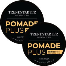 TRENDSTARTER Pomade Plus 4 oz - Medium Hold en Shine Premium schilfervrije haarstylinggel op waterbasis voor alle haartypes - Pakket van 2 - Inclusie