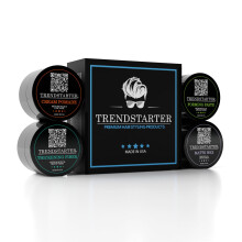 TRENDSTARTER - Proefpakket Matte Premium Pommade voor heren - Cr?ewasvormende pasta verdikkingsvezel (vier monsters van 0,25 oz in ?n doos)