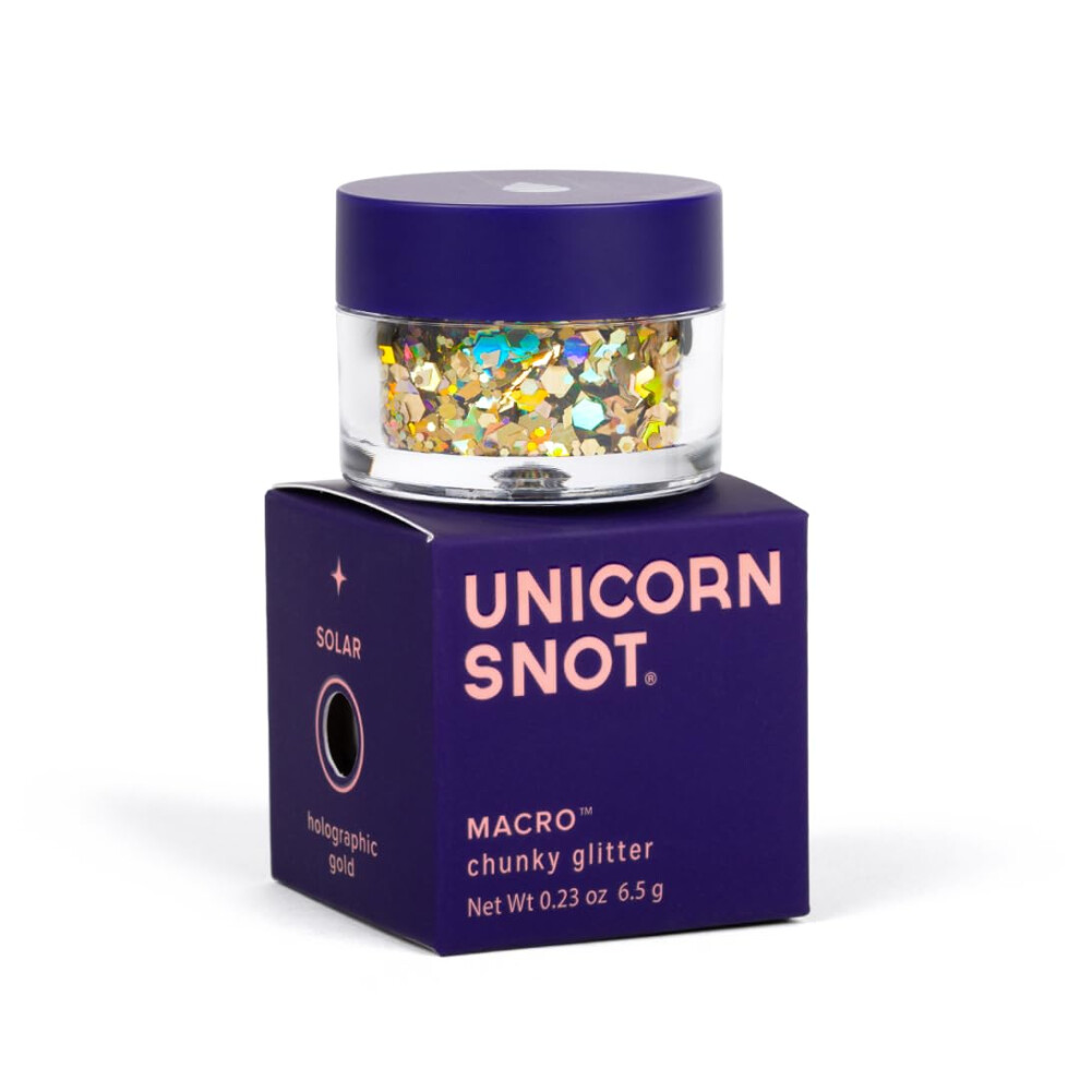 Unicorn Snot Macro Glitter - Face & Body Glitter - Cosmetic Grade Large-Particle Loose Glitter - Glitter Makeup For Festivals Raves - Safe For Face