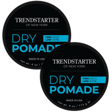 TRENDSTARTER - DROGE POMADE (4oz) (PAKKET van 2) - Sterke fixatie - Lage glans - Geltype pommade op waterbasis - De hele dag vasthouden Premium haars