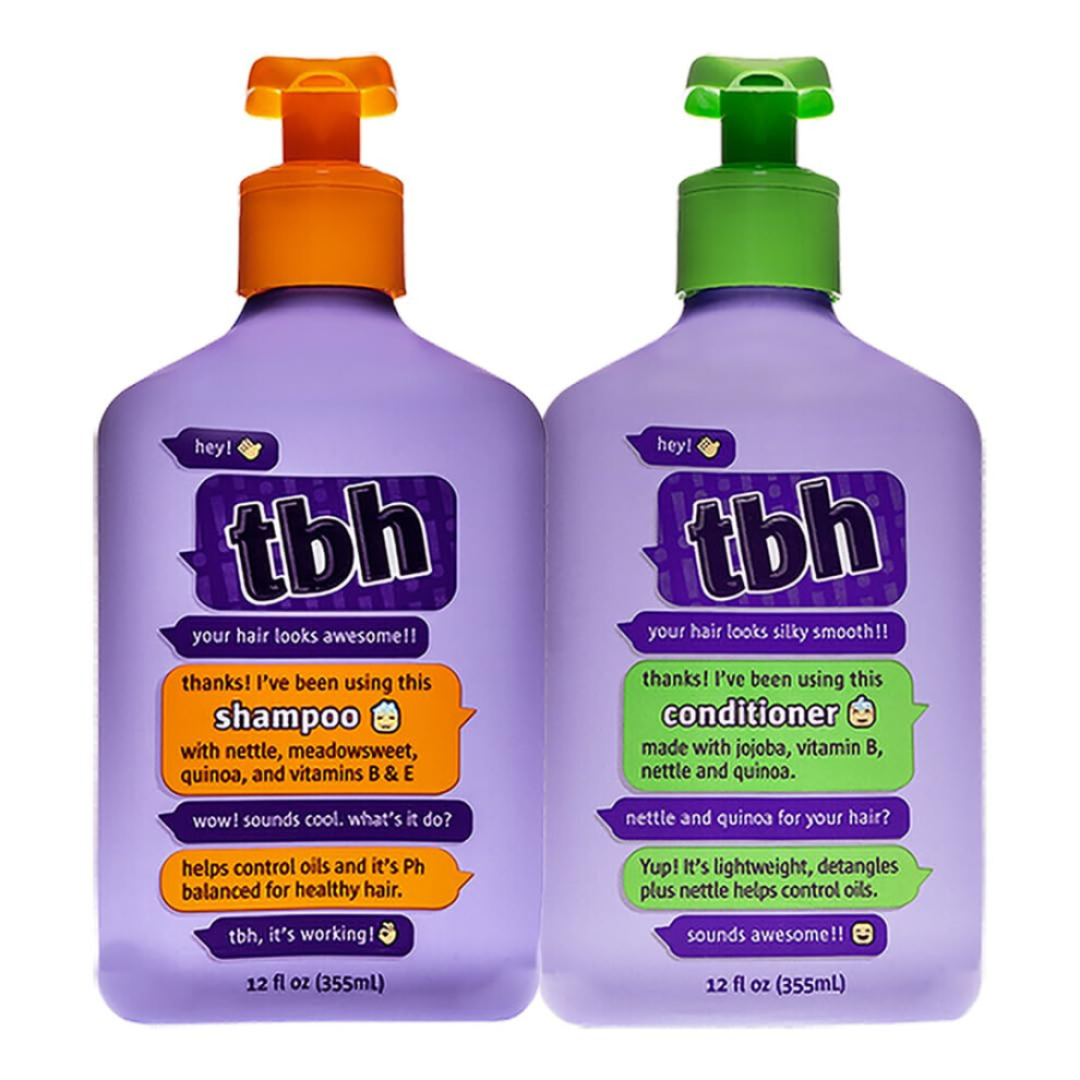 Tbh Teen And Kids Shampoo And Conditioner Set - Shampoo And Conditioner For Oily Hair - Sulfate Paraben Free - 32 Oz (2 Pack)