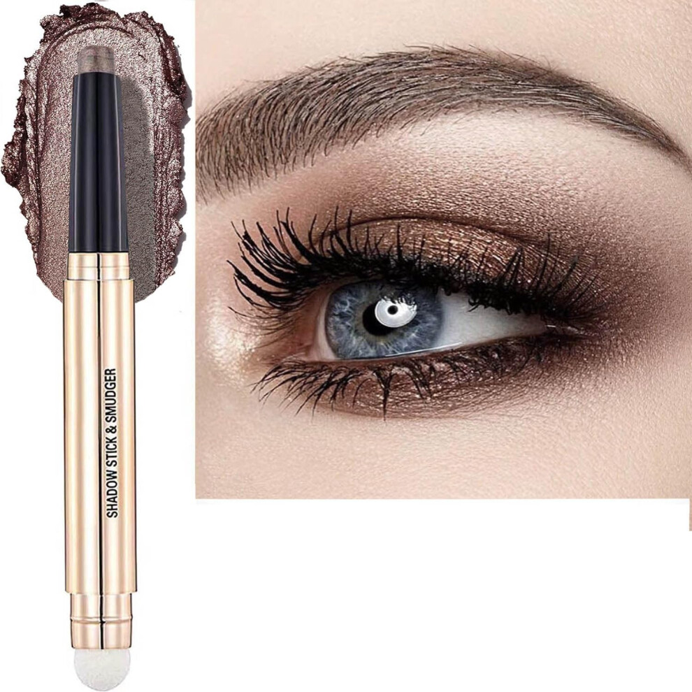 Twlbxmg Cream,Brown Cocoa Brown Eyeshadow Stick Cream Shimmer Smooth Eyeshadow Pencil Hypoallergenic Natural Waterproof Long Lasting Eye Shadow Eyeliner Pen(Cocoa
