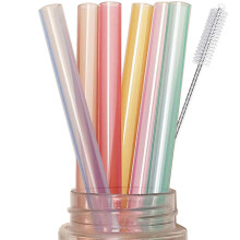 Set Xeahung di 6 pulizie di silicone trasparenti di cannucce di silicone riutilizzabili riutilizzabili Straw di silicone da 10 pollici per bere (mezz
