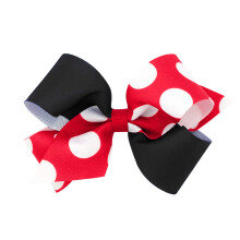Lazo para el pelo mediano con estampado de lunares bicolor para ni   a Wee Ones - Rojo y negro
