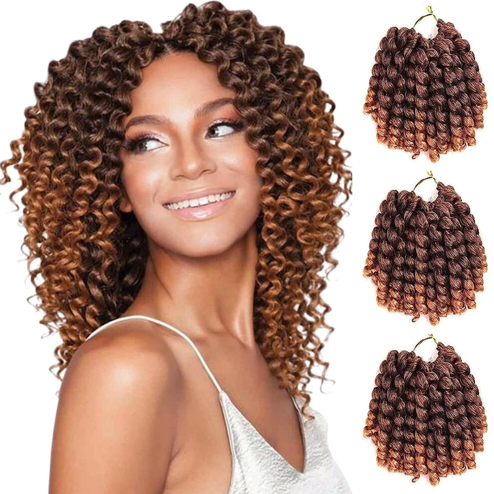 Roktress Unisex Black Wand Curl Crochet Hair Jamaican Bounce Crochet Hair Crochet Hair 6Packs Twist Braid Hair Crochet Curly Hair For Women Curly Crochet Hair (T27 6