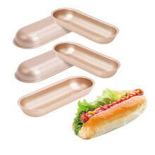 XZJMY 5 Pack Mini Loaf Pan Bakpan 7in Non-stick Koolstofstaal Hot Dog Brood Pan Set voor DIY Hot Dog brood Bakvormen schimmel